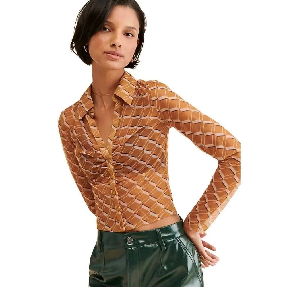 ASTR The Label  lamora mesh top Small